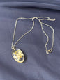 Oval Wild Bluebead Lily necklace
