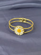 Daisy brass bracelet