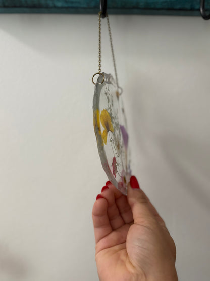 Round Floral sun catcher with Morning Glory